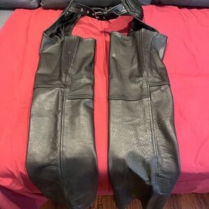 Element Black Leather Motorcycle Chaps